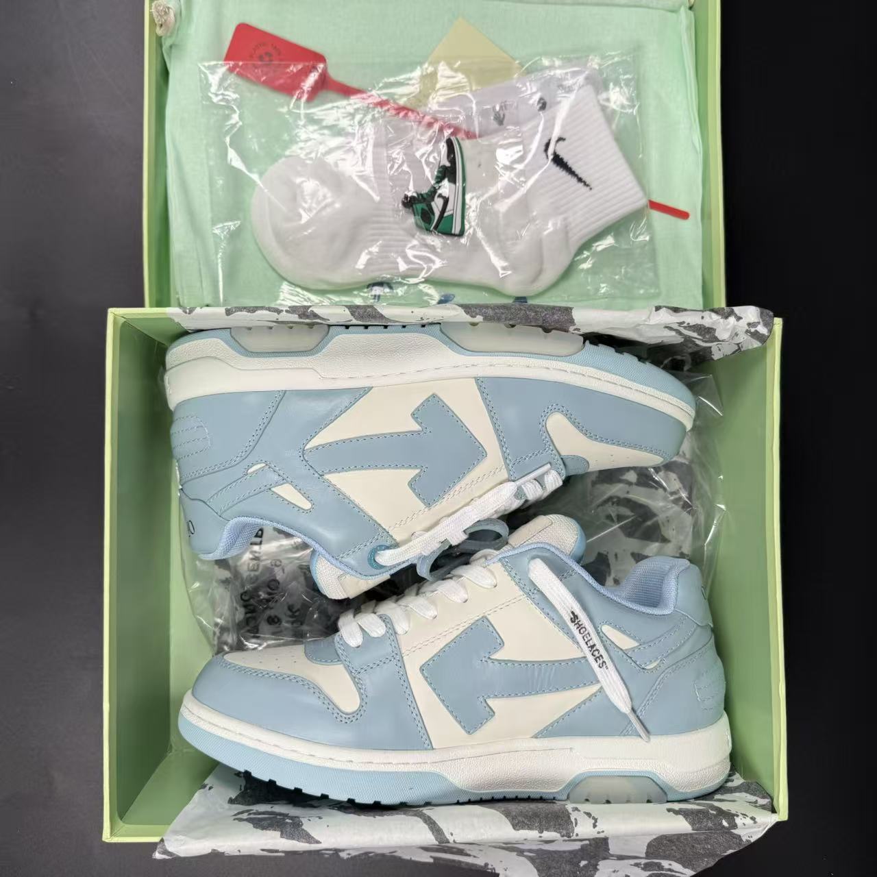 OFF-WHITE OUT OF OFFICE “OOO” CALF LEATHER LIGHT BLUE - Image 3