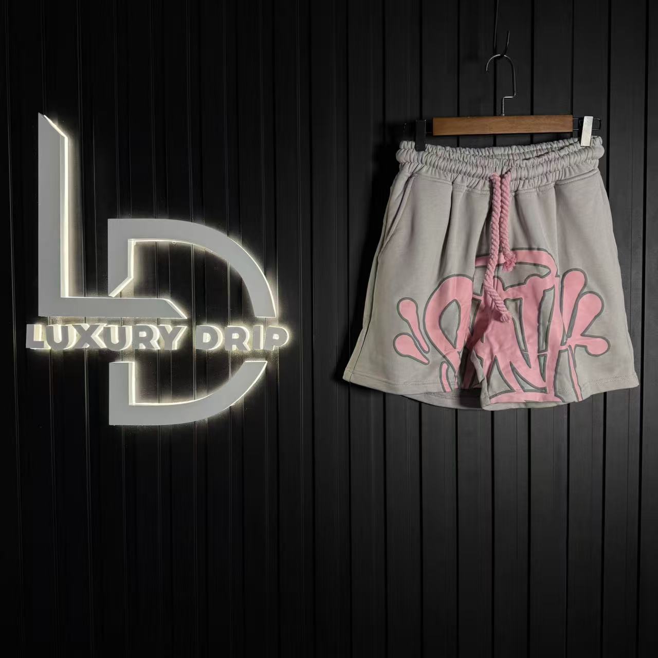 SYNA WORLD LOGO T-SHIRT - SHORT SET - GREY/PINK - Image 3