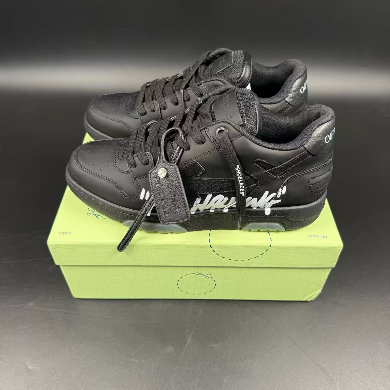 OFF-WHITE OUT OF OFFICE “OOO” CALF LEATHER BLACK “FOR WALKING” - Image 4