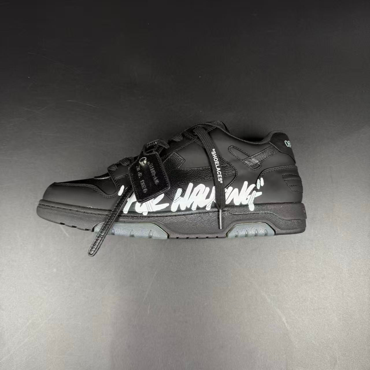 OFF-WHITE OUT OF OFFICE “OOO” CALF LEATHER BLACK “FOR WALKING” - Image 5