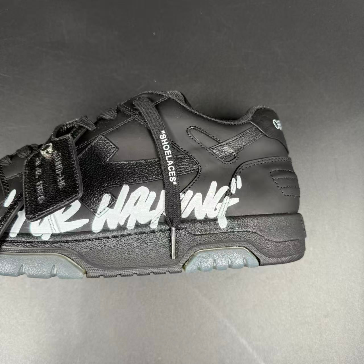 OFF-WHITE OUT OF OFFICE “OOO” CALF LEATHER BLACK “FOR WALKING” - Image 6
