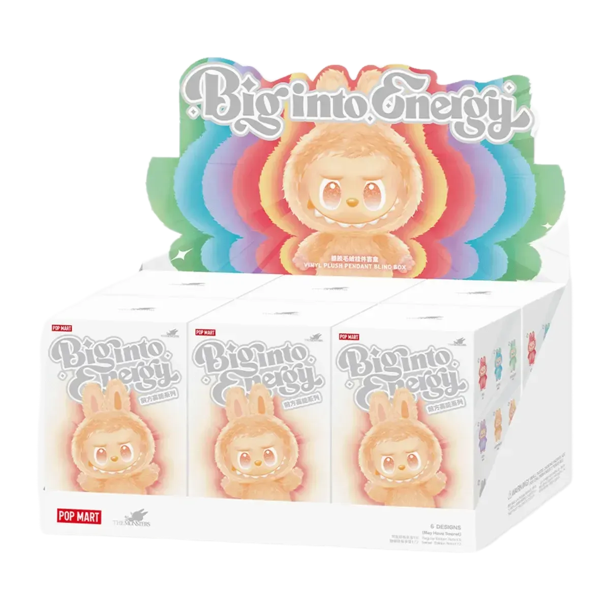 POP MART THE MONSTERS LABUBU BIG INTO ENERGIY SERIES VINYL PLUSH PENDANT SEALED CASE (6 BLIND BOX)
